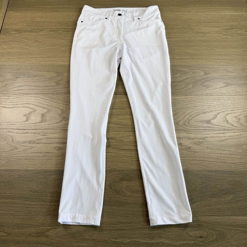 Straight Down Pants Women Small Golf White Office Career Travel Lightweight